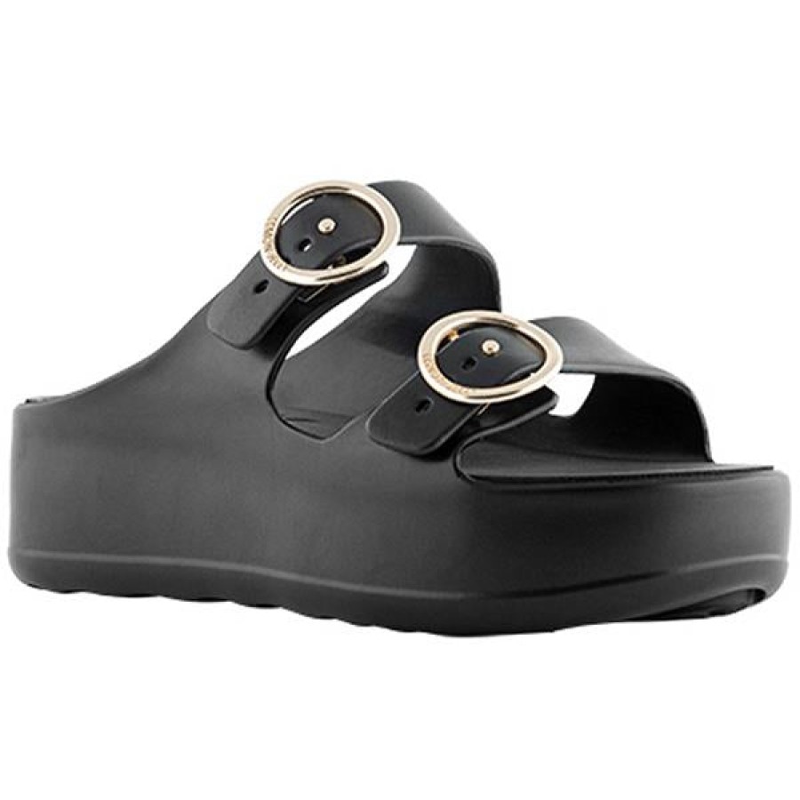 Ladies Lemon Jelly Slides | Lemon Jelly Gaia-01 Black