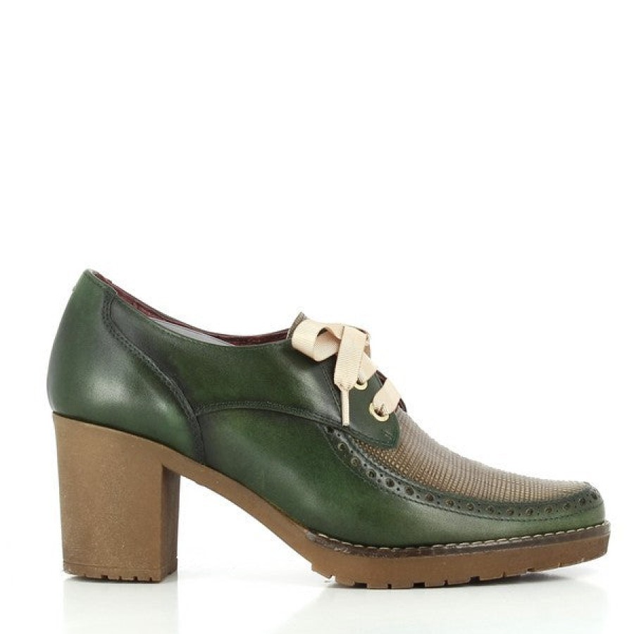 Ladies Torretti Brogues | Torretti 7956-C1 Green-Taupe